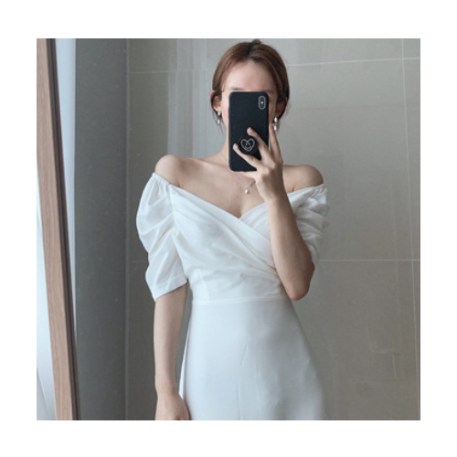 一件代发轻熟风法式短袖V领雪纺连衣裙女夏显瘦气质神范裙子3010图3