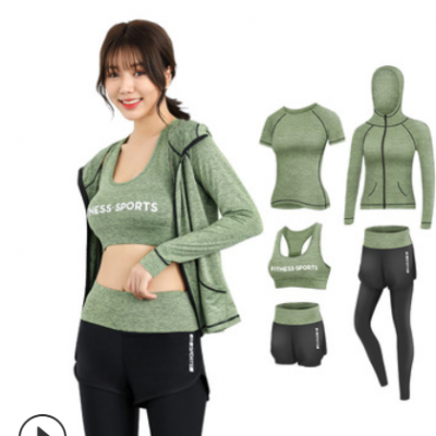运动套装女健身房跑步休闲套装初学者时尚春秋款瑜伽服女夏季批发