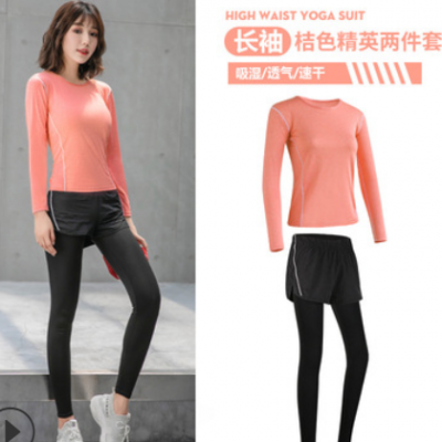 2021新款运动套装女春夏韩版短袖上衣跑步运动户外健身服两件套女