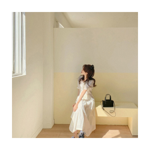 【现货】21春夏/ 温柔甜美仙仙的豆豆连衣裙 E2102图3