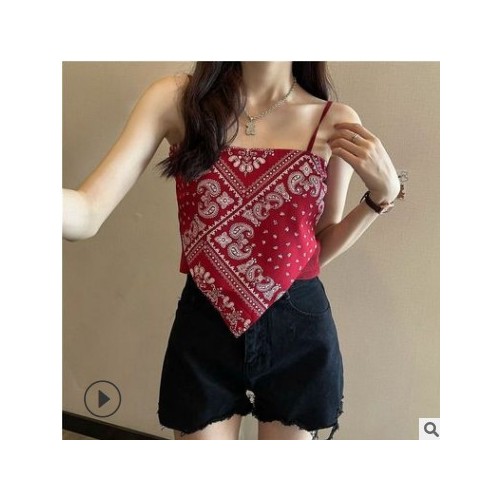2021女装吊带无袖辣妹上衣紧身露脐夏季韩版网红美背设计感潮打底图2