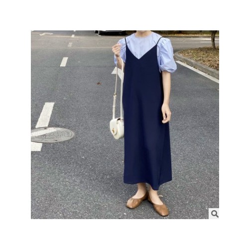 芷苁夕2021夏季法式复古吊带连衣裙女韩版小个子赫本风百搭款1767图2