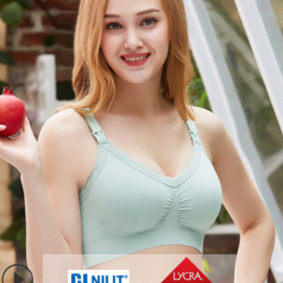 莱卡棉无缝哺乳文胸蕾丝运动无钢圈纯棉喂奶孕妇内衣罩ebay