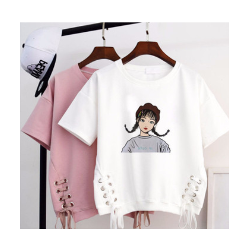 小清新短袖t恤女学生宽松韩版2020夏天新款可爱百搭ins白色上衣服图2