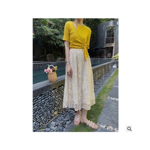 SZE STU汐曼碎花半身裙女夏季2021新款长裙高腰伞裙百搭显瘦a字裙图3