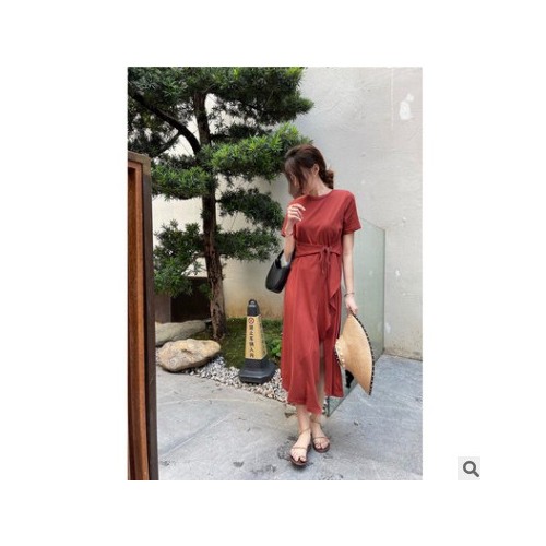 SZESTU十三行连衣裙女装夏季收腰显瘦气质韩版不规则赫本风小黑裙图3