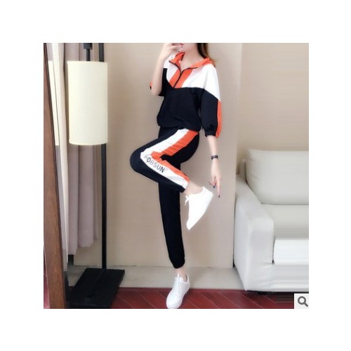 套装女2021新款春季时尚休闲运动服卫衣两件套早秋跑步服套装图2