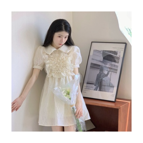 纯色连衣裙2021年新款夏韩版女装法式气质复古裙仙女裙打底短裙图2