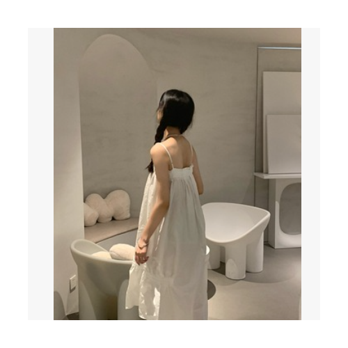 纯色连衣裙2021年新款夏韩版女装法式气质复古裙泡泡袖仙女两件套图2