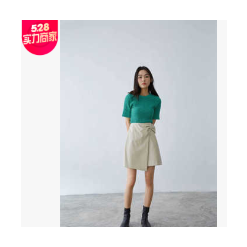 广州宸致服饰UUS2020秋新款百搭气质不规则皮短裙女半身裙S01176图1