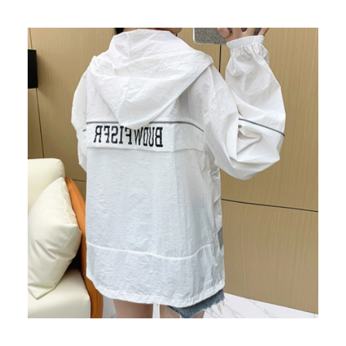 防晒衣女2021年夏季新款韩版宽松连帽薄款洋气百搭防晒服外套图2