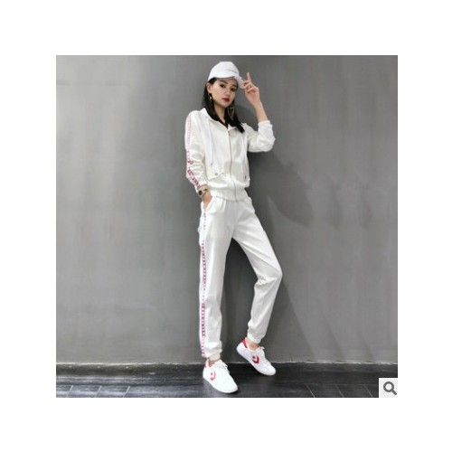 欧洲站健身运动服套装女春秋装2021新款时尚洋气休闲两件套欧货潮图3
