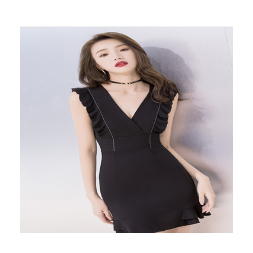 名媛聚会小晚礼服女2019新款生日派对洋装连衣裙黑色短款显瘦气质图2