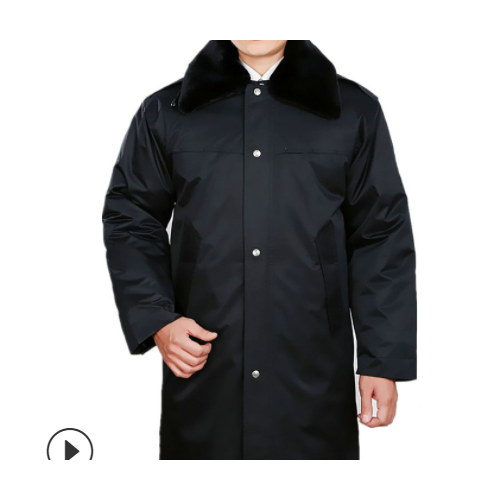 男冬季加厚保安服防寒多功能服保安工作服劳保棉服中长款棉大衣女图2