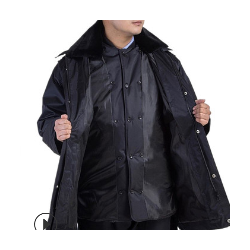 男冬季加厚保安服防寒多功能服保安工作服劳保棉服中长款棉大衣女图1