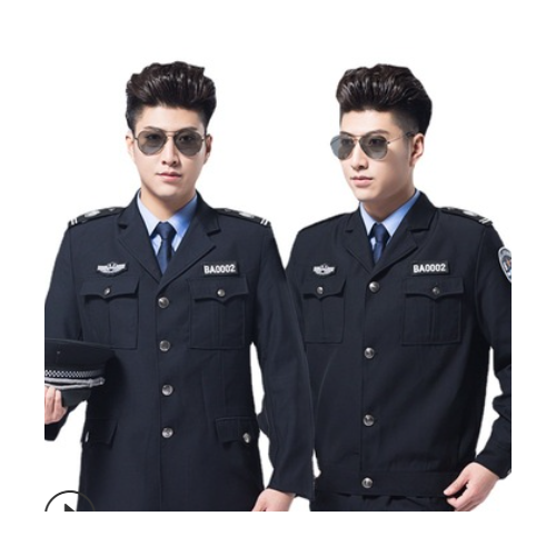 2011新式保安服春秋套装男保安工作服装常服安保物业制服厂家批发图1