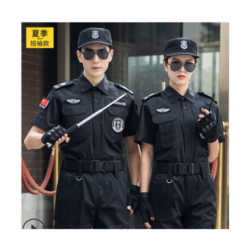 批发保安服夏季作训服保安服装短袖衬衣训练服物业工作服春秋制服图2