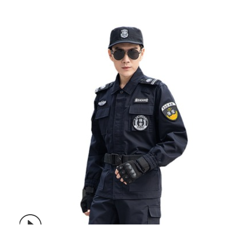 新式网格夏季保安作训服安保服男春秋冬加厚保安服物业工作制服图1