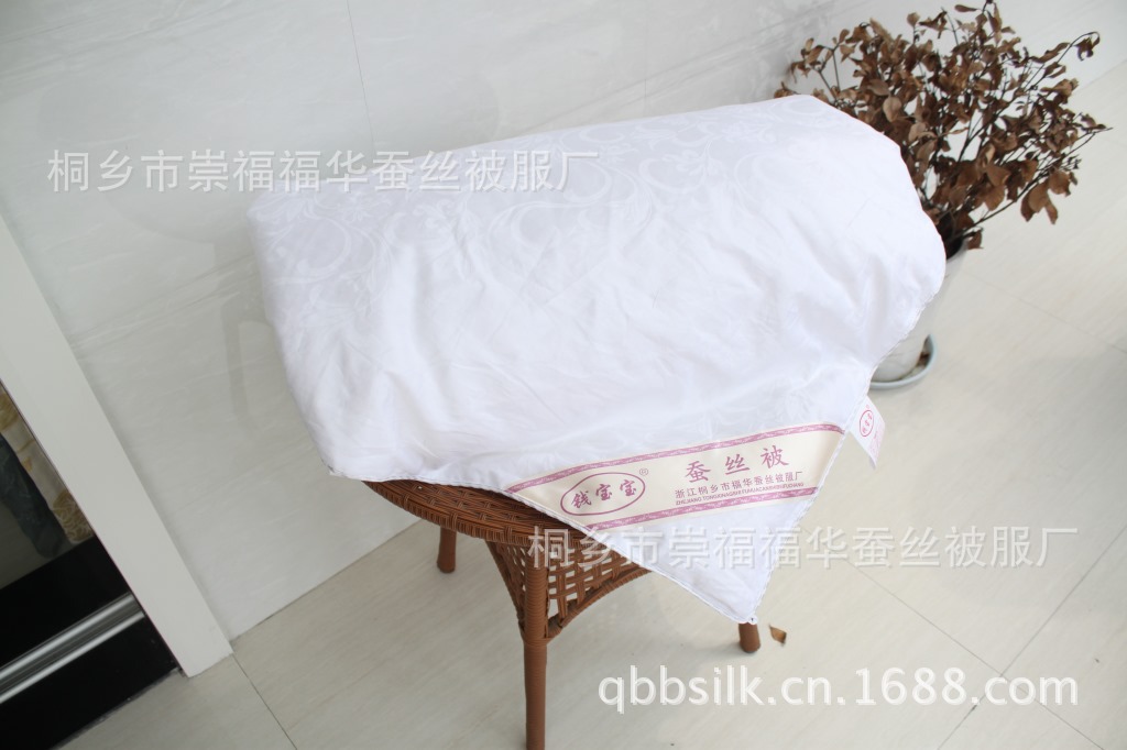qbb桑蚕丝夏凉被空调被全棉大提花被套