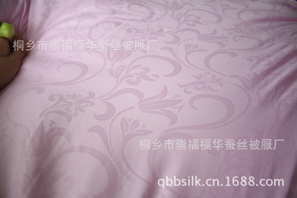 qbb桑蚕丝夏凉被空调被全棉大提花被套