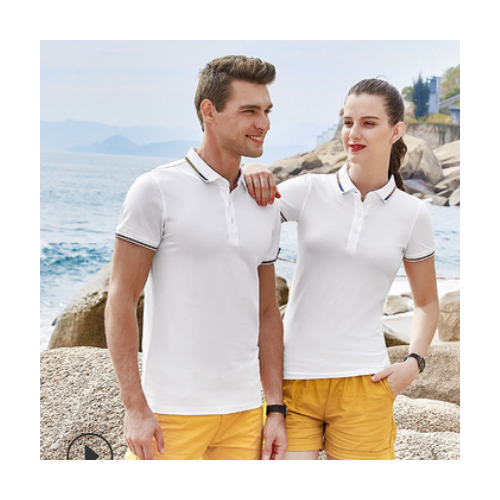 纯色短袖翻领t恤POLO衫男夏季工衣工作服定制团体服印LOGO广告衫图3