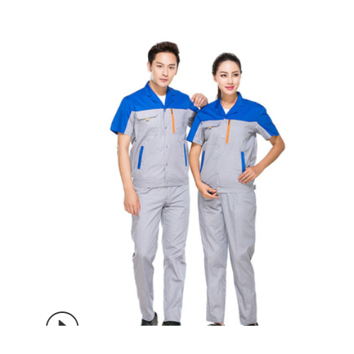夏季汽修工作服男套装短袖上衣薄长袖耐磨修理工厂劳保服半袖透气图2
