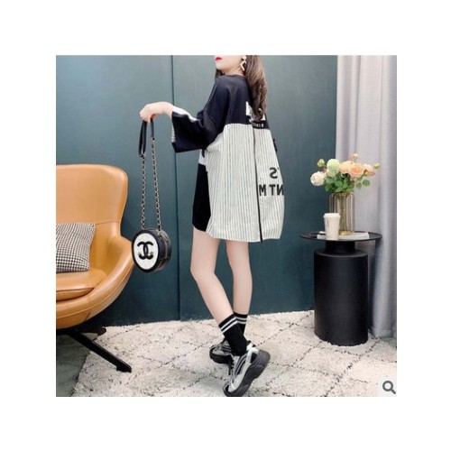 一件代发拼接风设计感短袖T恤女夏季大码女装重工拉链ins潮上衣服图3
