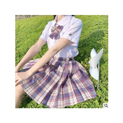 JK格子裙日系裙正版套装高腰原创学院风百褶裙学生制服裙校服裙女图3