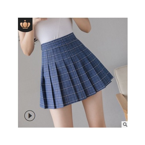 百褶裙女短裙高腰韩版新款半身裙女夏季秋大码a字群刺绣学生裙子图1