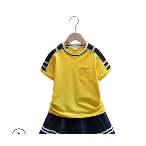 2020新款幼儿园园服夏装套装运动休闲黄色小学生班服儿童校服定制图3