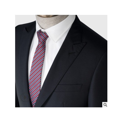 男士西装套装修身商务职业装工作服结婚西服藏青色防静电羊毛西裤图2