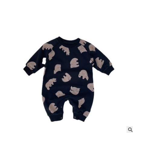 小童秋装ins韩国婴幼童哈衣婴童宝宝爬服秋季婴儿服装狗熊连体衣图2