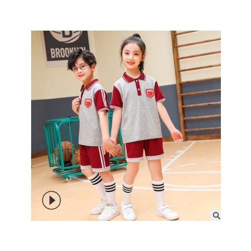 夏款幼儿园园服纯棉短袖小学生校服短裤班级班服儿童毕业拍照套装图2