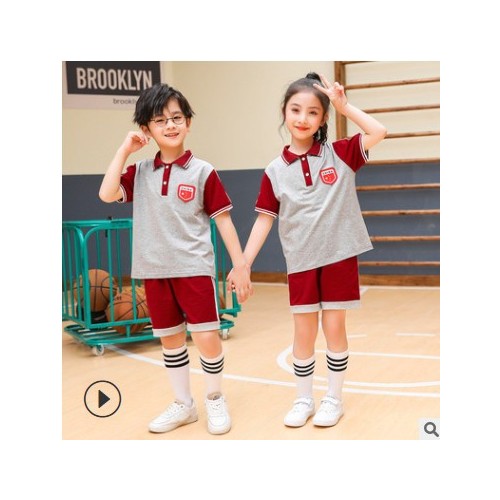夏款幼儿园园服纯棉短袖小学生校服短裤班级班服儿童毕业拍照套装图3