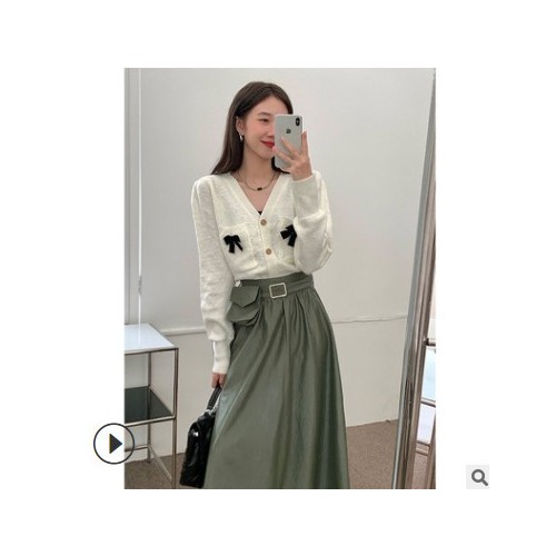 [阔瑟] 十三行小香风毛衣女装2021新款秋冬韩版休闲设计感衬衫女图3