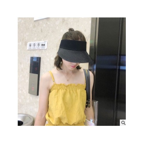 佩派女士夏季韩版休闲沙滩草帽空顶帽户外防晒遮脸防紫外线遮阳帽图2