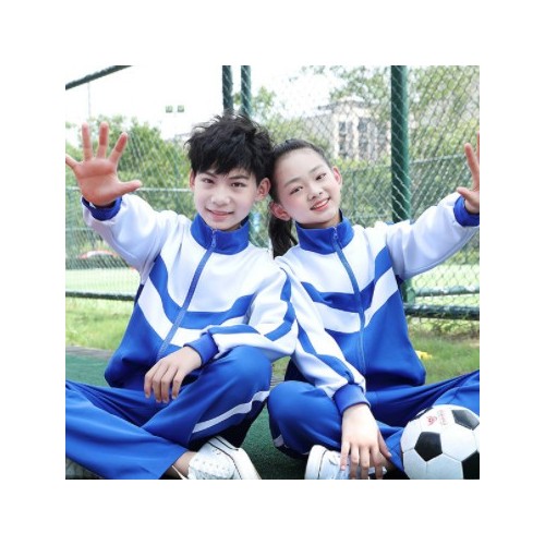中小学生校服春秋套装初中高中生蓝白秋季班服儿童幼儿园园服校服图2