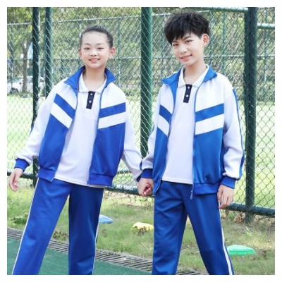 中小学生校服春秋套装初中高中生蓝白秋季班服儿童幼儿园园服校服