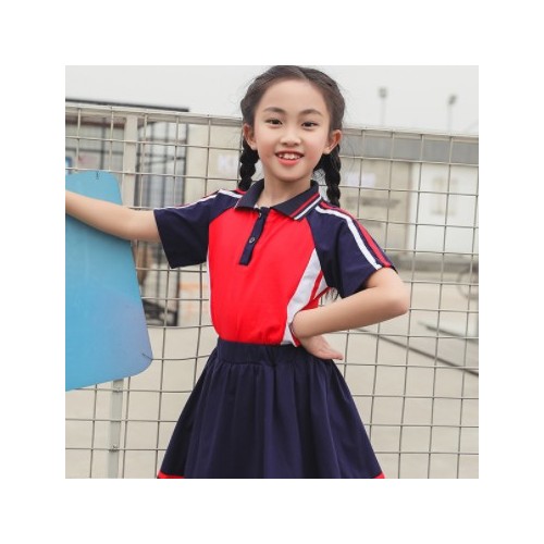 夏季小学生校服班服套装学院风童装幼儿园园服短袖夏装工厂图2