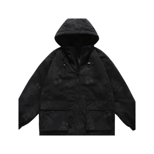 情侣棒球服春秋新款潮牌上衣服男生秋装夹克复古小熊男士工装外套图1
