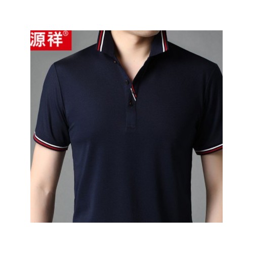 批发恒源祥男士短袖T恤 夏季薄款桑蚕丝韩版潮修身半袖翻领POLO衫图3