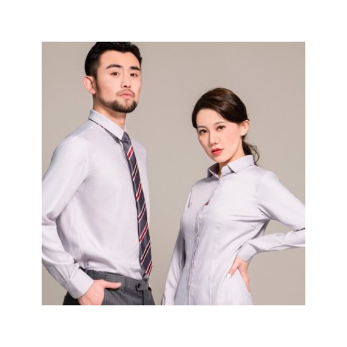2021春季新款男女长短袖衬衫 加工定制工作服职业装商务通勤白领图3