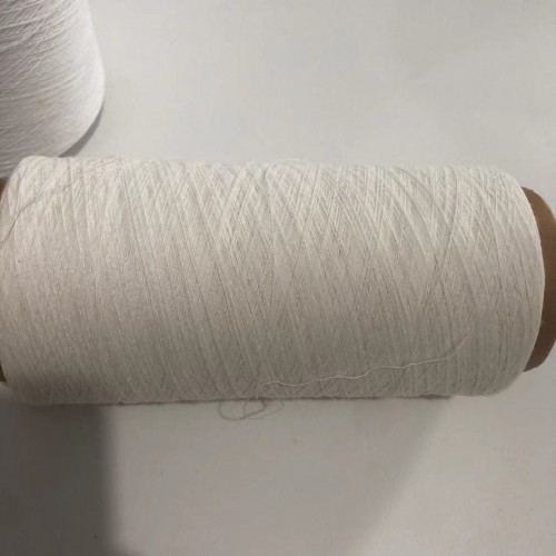 定制气流纺10支16支帆布纱 织布纱漂白半漂本白奶白涤棉纯棉纱图3