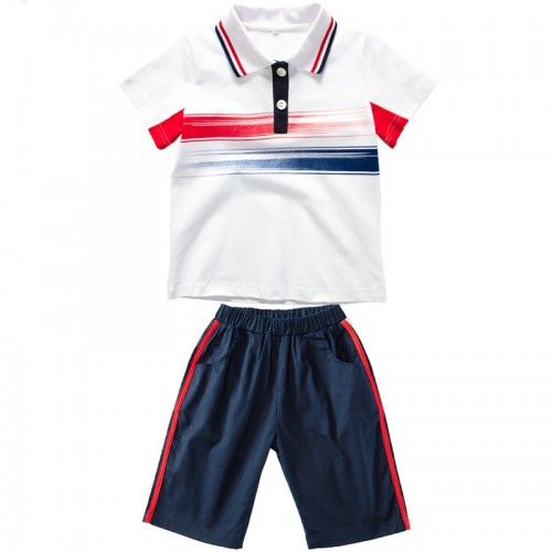 粉绣夏季新款中小学生儿童运动服校服幼儿园园服拼色班服表演套装图2