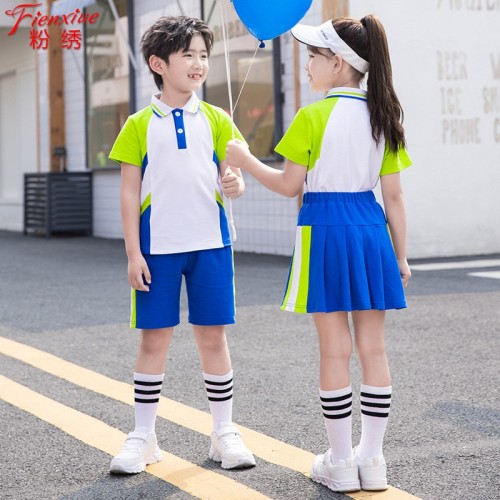 粉绣2023夏季新款中小学生运动服儿童校服幼儿园园服班服表演套装图3