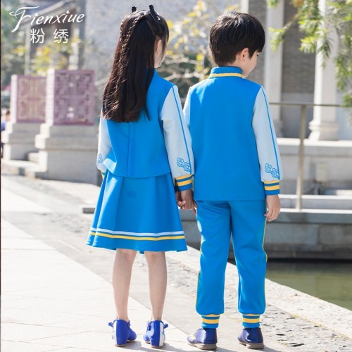 春秋季新款儿童唐装汉服男女童中国风印花幼儿园园服校服表演班服图3