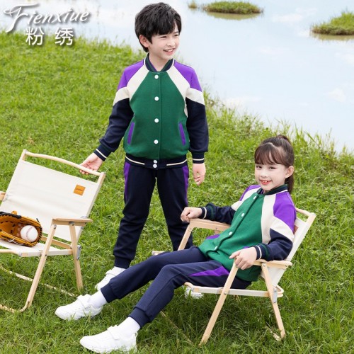 春秋装新款青少年校服儿童棒球服班服幼儿园园服柔软运动休闲套装图2