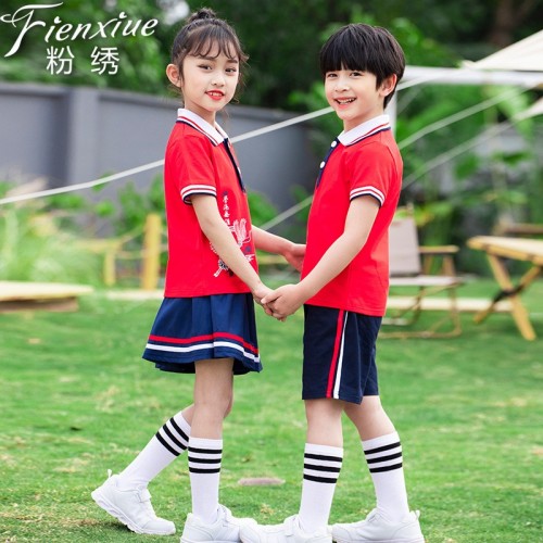 夏季2021新款中小学生古风运动服校服幼儿园园服班服休闲套装图2