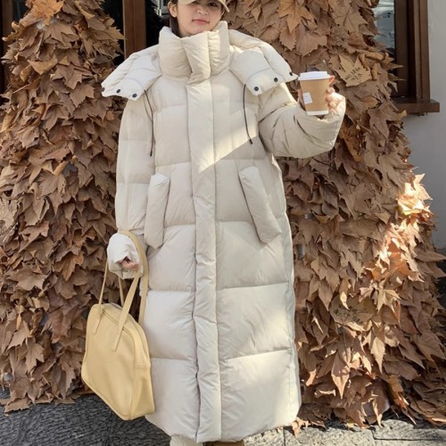 超长款羽绒服女2024冬季新款高级感炸街过膝到脚踝大被子 加厚外套