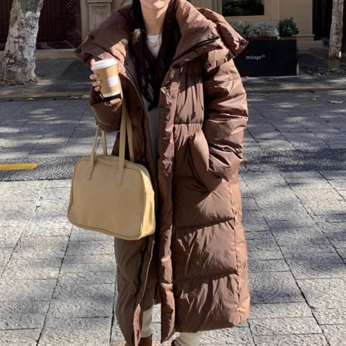 超长款羽绒服女2024冬季新款高级感炸街过膝到脚踝大被子 加厚外套图2